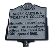 NC Wesleyan historic marker