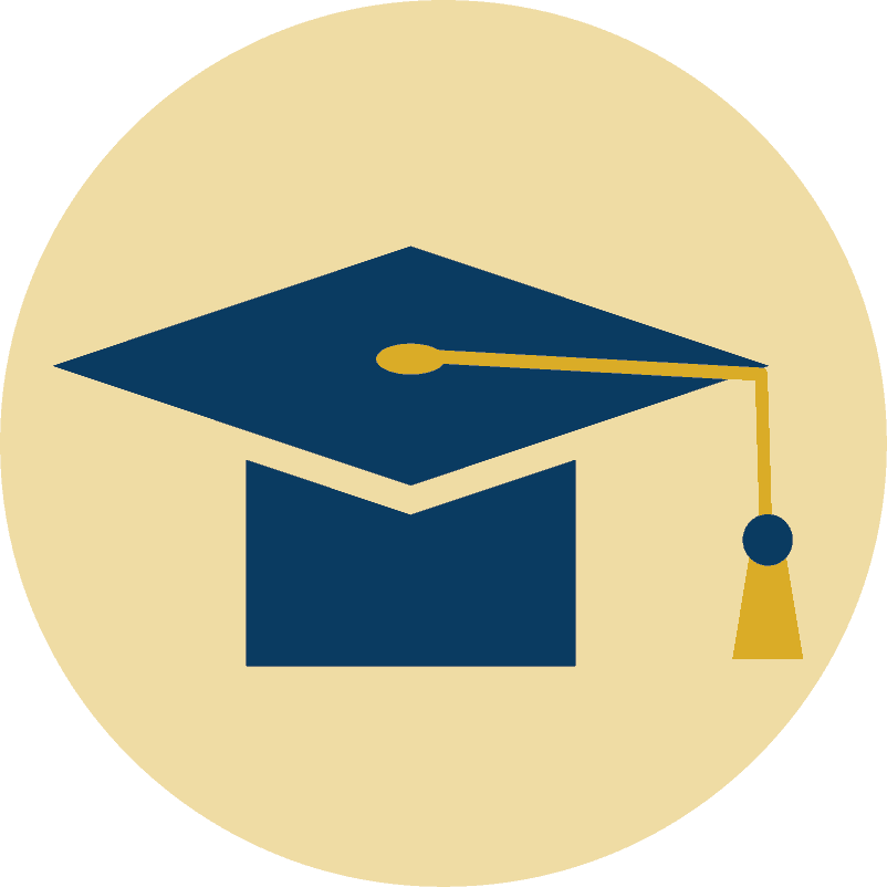 Graduation cap graphic majors icon