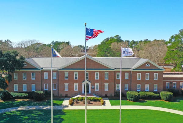 Flags in front of Braswell building