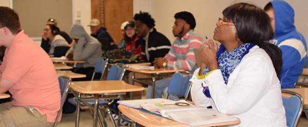 adult student in a classroom