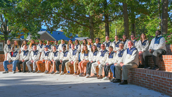 honors students sitting at outdoor classroom