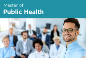 master of public health, white male with healthcare group