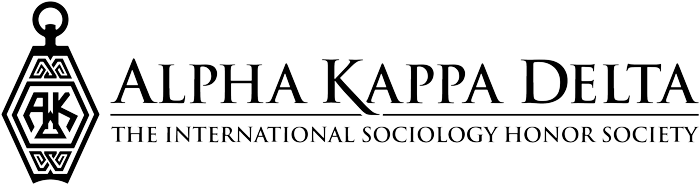 alpha kappa delta logo in black
