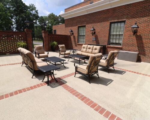 outdoor courtyard with furniture