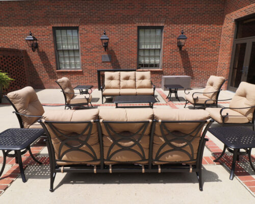 outdoor courtyard with furniture
