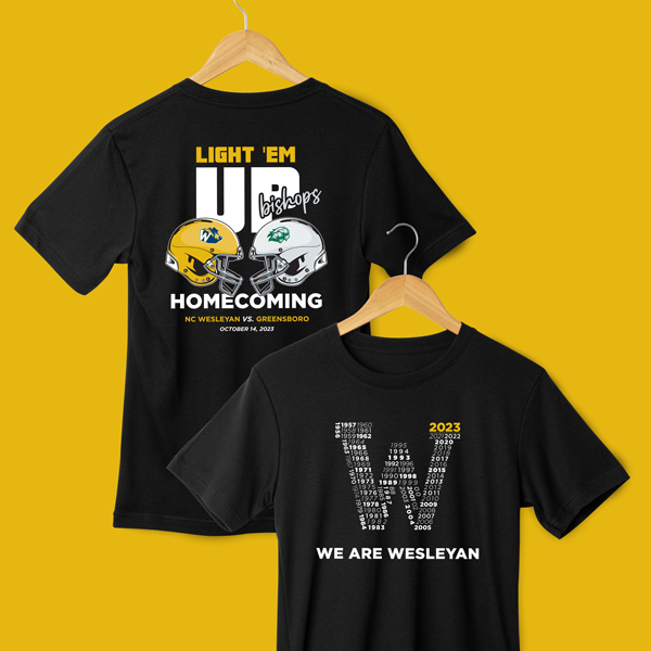 black shirt with homecoming graphics