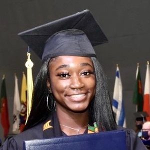 female black student graduating