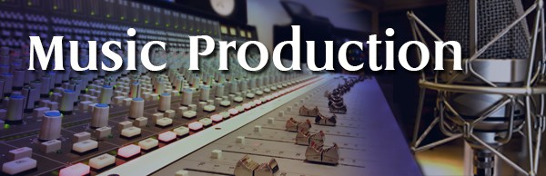 music production image with sound board