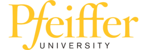 pfeiffer university logo in gold