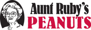 aunt rubys peanuts logo in red and black