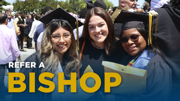 Refer-A-Bishop-web diverse students promoting referral program