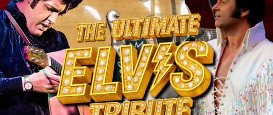 elvis tribute band graphic with elvis singing