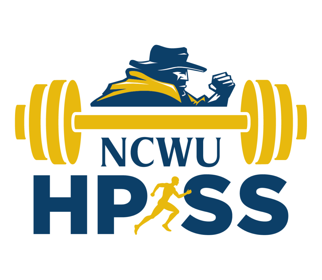 Human Performance & Sports Science logo with wieght and bishop head